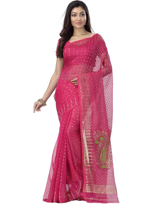 pink art silk printed saree - 22056422 - Very Small Image - 1