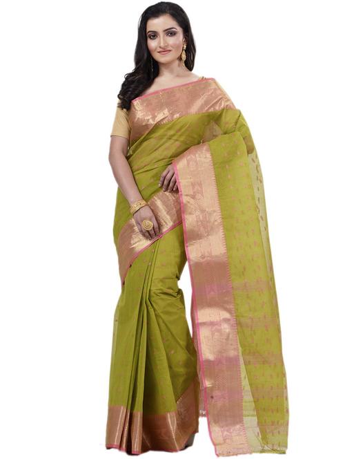 navy blue cotton blend handloom saree - 22056529 - Very Small Image - 1