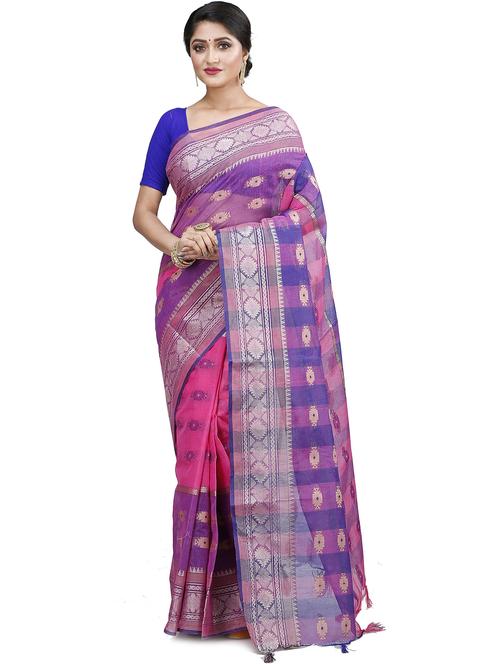rosewater cotton blend tant saree - 22056748 - Very Small Image - 1