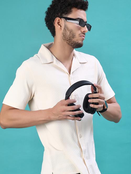 men self design short sleeve regular fit casual shirt - 22057367 - Very Small Image - 1