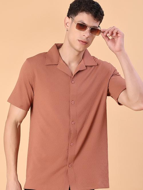 men self design short sleeve regular fit casual shirt - 22057375 - Very Small Image - 1