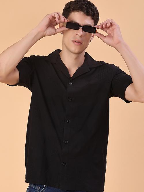 men self design short sleeve regular fit casual shirt - 22057389 - Very Small Image - 1