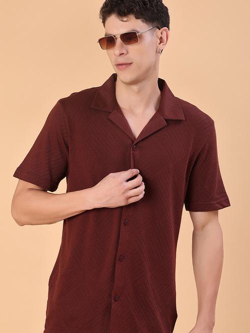 men self design short sleeve regular fit casual shirt - 22057418 - Very Small Image - 1