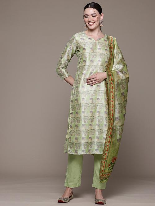 women three quarter sleeve kurta pant with dupatta set - 22057990 - Very Small Image - 1