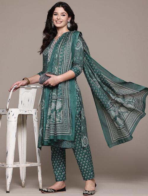 women three quarter sleeve kurta pant with dupatta set - 22058138 - Very Small Image - 1