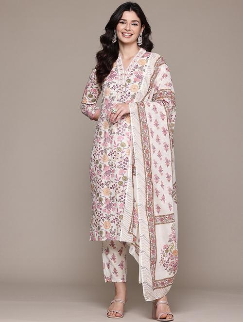 women three quarter sleeve kurta pant with dupatta set - 22058146 - Very Small Image - 1