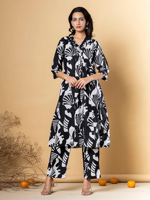 black cotton kurta palazzo  set - 22058182 - Very Small Image - 1