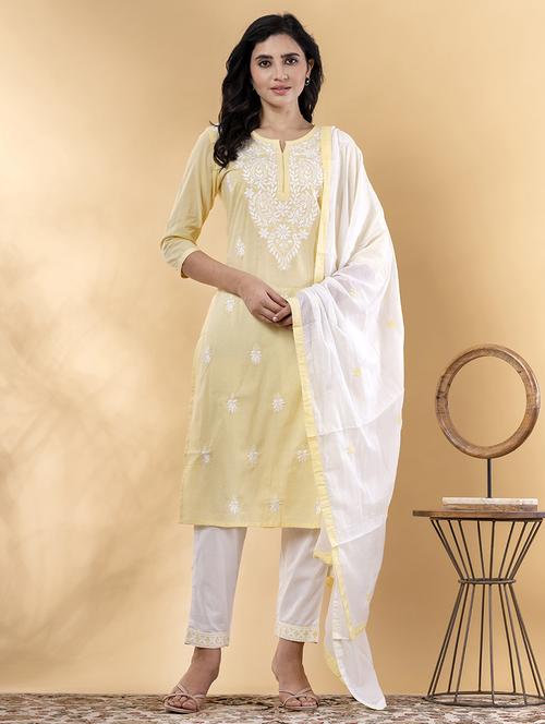 yellow cotton suit  set - 22058332 - Very Small Image - 1