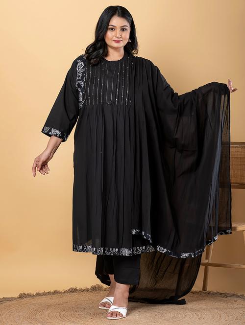 women three quarter sleeve kurta pant with dupatta set - 22058475 - Very Small Image - 1