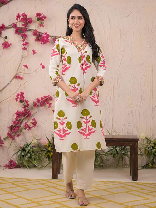 green cotton blend suit  set - 22058529 - Very Small Image - 1