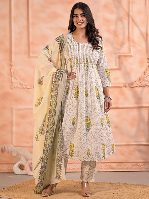 white cotton suit  set - 22058540 - Very Small Image - 1