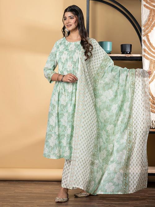 women three quarter sleeve kurta pant with dupatta set - 22058541 - Very Small Image - 1