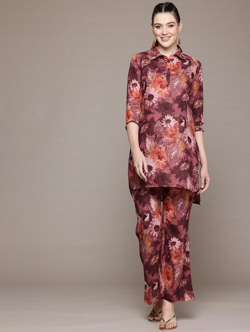 women floral print tunic and palazzo co-ord set - 22058557 - Very Small Image - 1