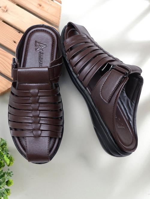 men brown slip on sandal - 22058625 - Very Small Image - 1