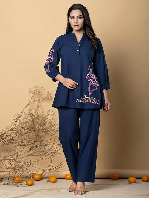 women three quarter sleeve regular fit ethnic co-ord set - 22058662 - Very Small Image - 1