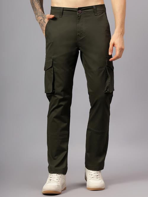 men solid mid rise regular fit cargo - 22058763 - Very Small Image - 1