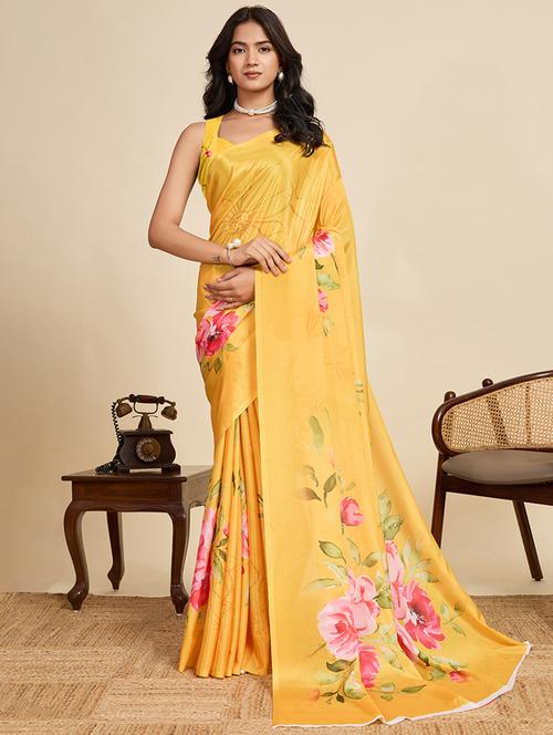women printed casual wear saree with blouse - 22058784 - Very Small Image - 1
