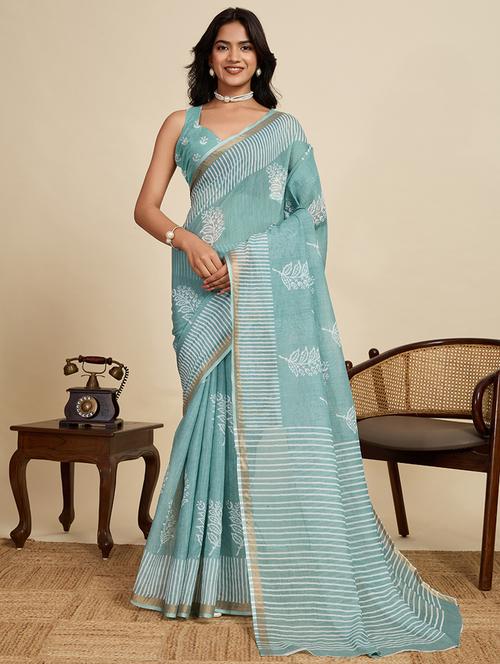 women printed casual wear saree with blouse - 22058798 - Very Small Image - 1