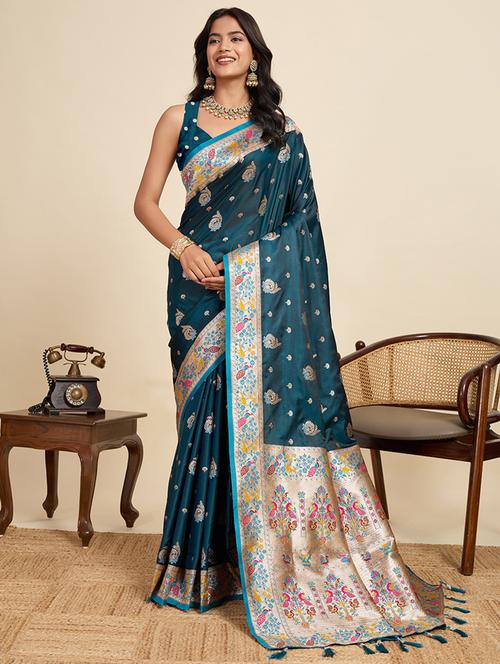 women self design banarasi saree with blouse - 22058802 - Very Small Image - 1