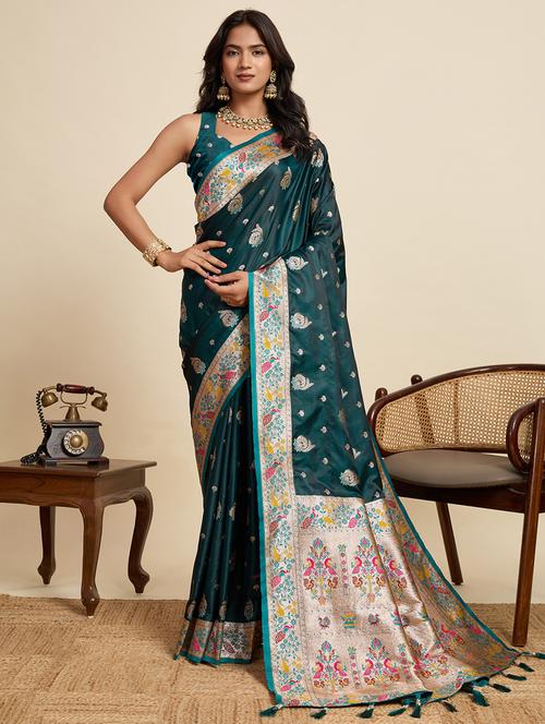 women self design banarasi saree with blouse - 22058804 - Very Small Image - 1