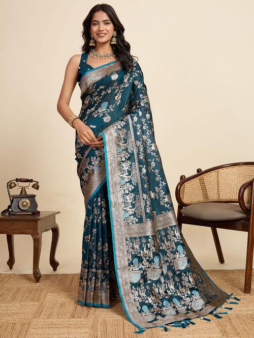 women self design banarasi saree with blouse - 22058809 - Very Small Image - 1