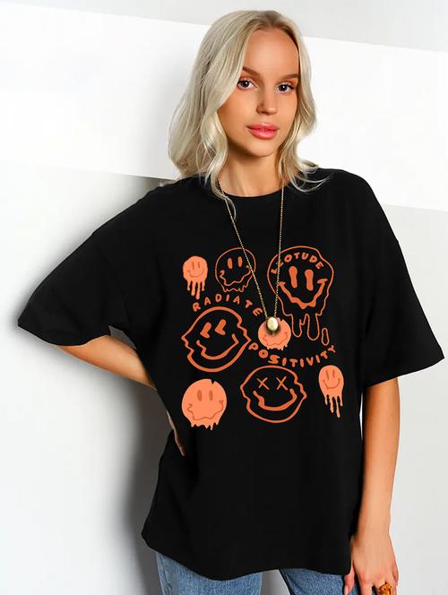 women printed short sleeve oversized fit t-shirt - 22059499 - Very Small Image - 1