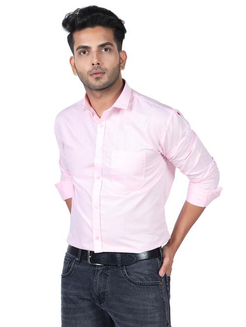 men solid collared long sleeve regular fit shirt - 22061053 - Very Small Image - 1