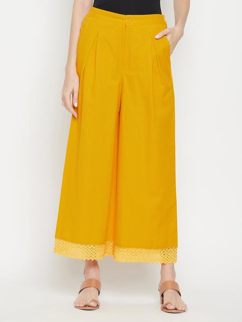 women solid mid rise flared palazzo - 22061340 - Very Small Image - 1