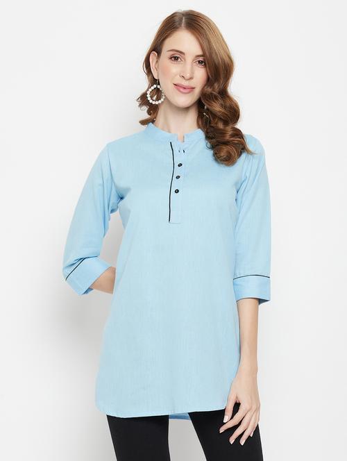 women three quarter sleeve straight kurti - 22061384 - Very Small Image - 1