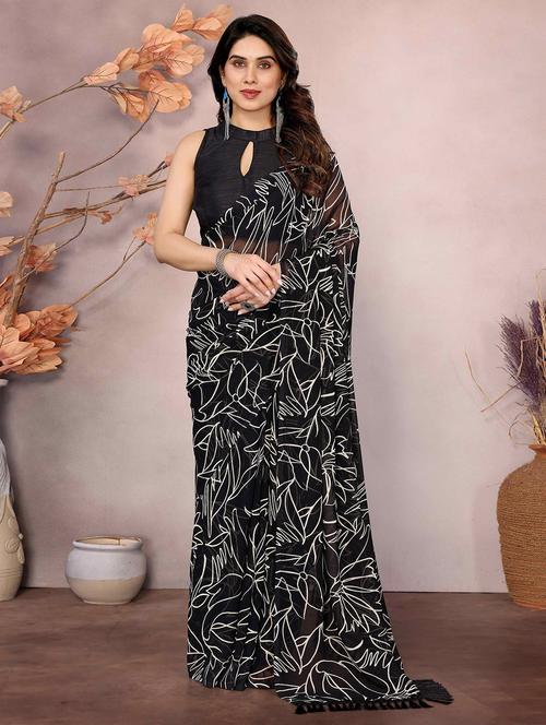 women printed ready to wear saree with blouse - 22061612 - Very Small Image - 1
