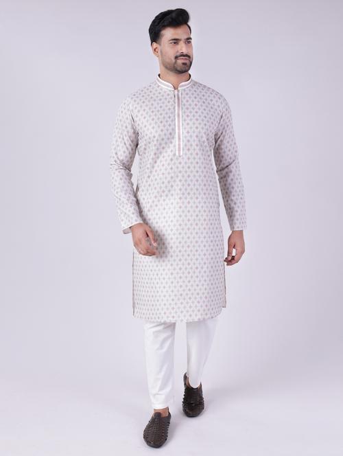 men mandarin neck kurta pyjama ethnic wear set - 22061829 - Very Small Image - 1