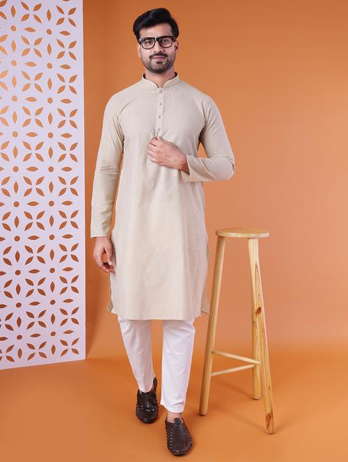 men mandarin neck kurta pyjama ethnic wear set - 22061850 - Very Small Image - 1