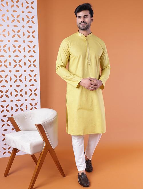 men mandarin neck kurta pyjama ethnic wear set - 22061856 - Very Small Image - 1