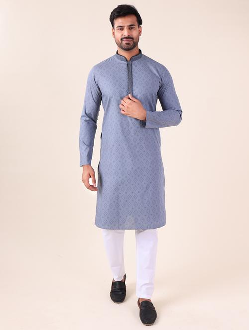 men mandarin neck kurta pyjama ethnic wear set - 22061860 - Very Small Image - 1