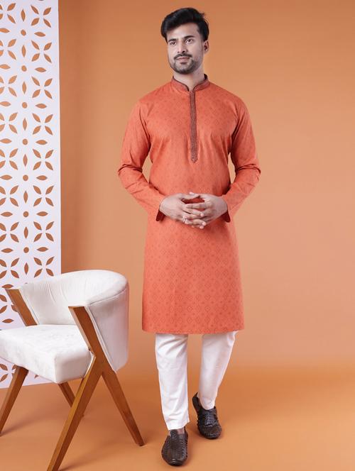 men mandarin neck kurta pyjama ethnic wear set - 22061862 - Very Small Image - 1