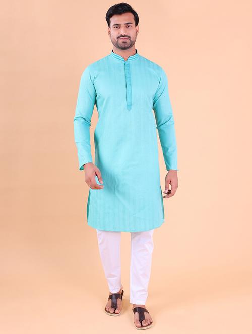 men mandarin neck kurta pyjama ethnic wear set - 22061865 - Very Small Image - 1