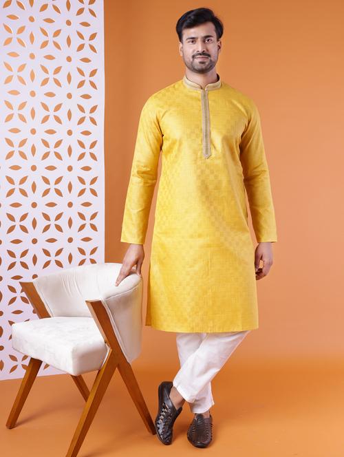 men mandarin neck kurta pyjama ethnic wear set - 22061880 - Very Small Image - 1