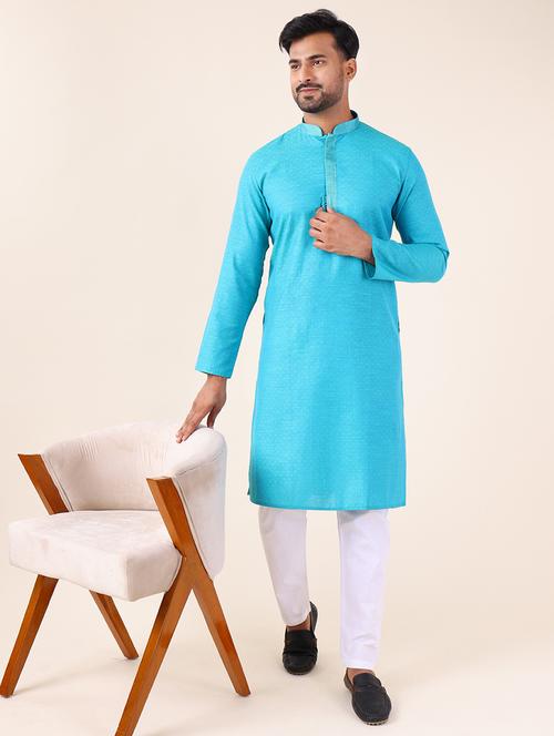 men mandarin neck kurta pyjama ethnic wear set - 22061902 - Very Small Image - 1