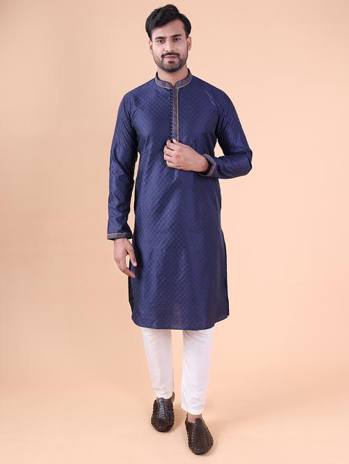 men mandarin neck kurta pyjama ethnic wear set - 22061905 - Very Small Image - 1