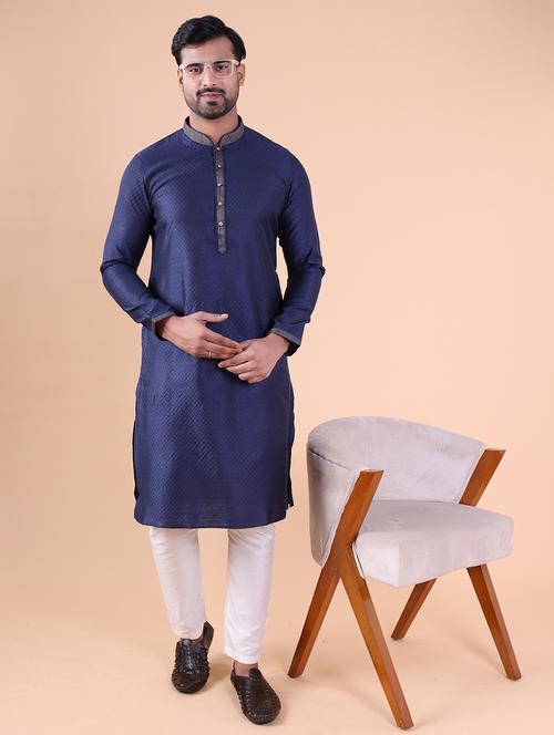men mandarin neck kurta pyjama ethnic wear set - 22061911 - Very Small Image - 1