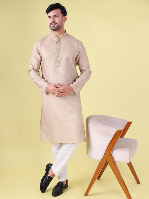 men mandarin neck kurta pyjama ethnic wear set - 22061928 - Very Small Image - 1