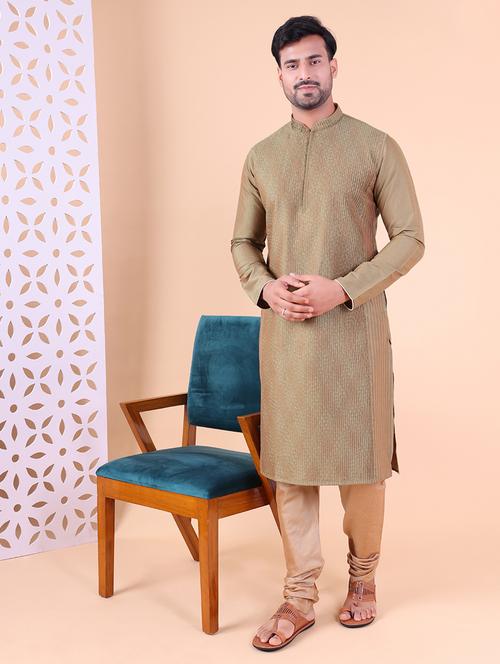 men mandarin neck kurta churidar ethnic wear set - 22061933 - Very Small Image - 1