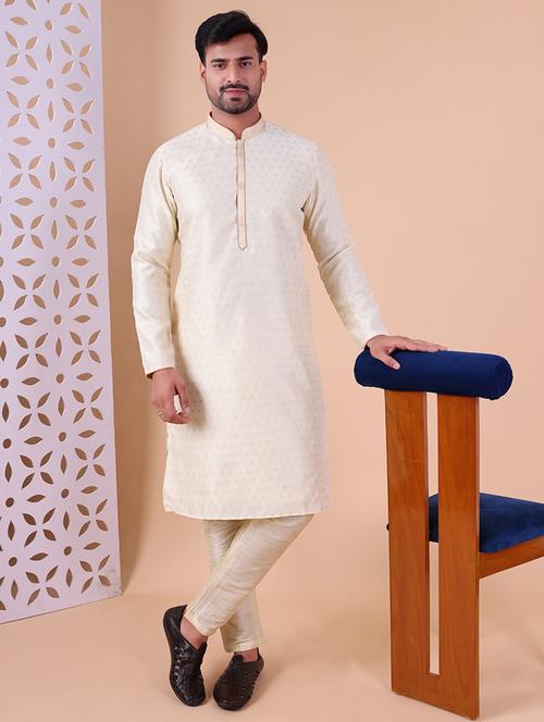 men mandarin neck kurta pyjama ethnic wear set - 22061958 - Very Small Image - 1