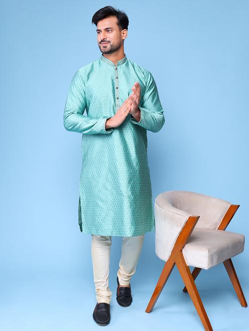 men mandarin neck kurta pyjama ethnic wear set - 22061984 - Very Small Image - 1