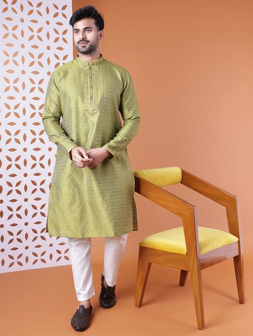 men mandarin neck kurta pyjama ethnic wear set - 22061992 - Very Small Image - 1