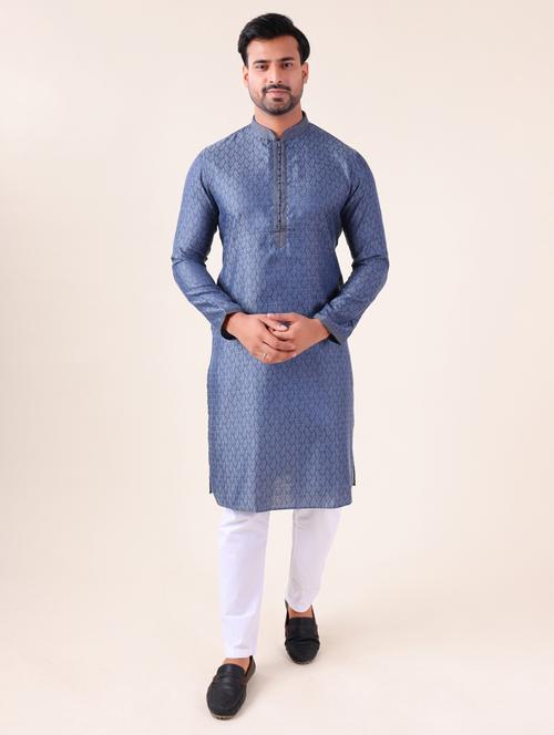 men mandarin neck kurta pyjama ethnic wear set - 22061996 - Very Small Image - 1