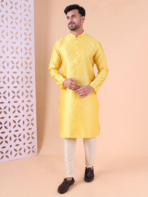 men mandarin neck kurta pyjama ethnic wear set - 22062001 - Very Small Image - 1