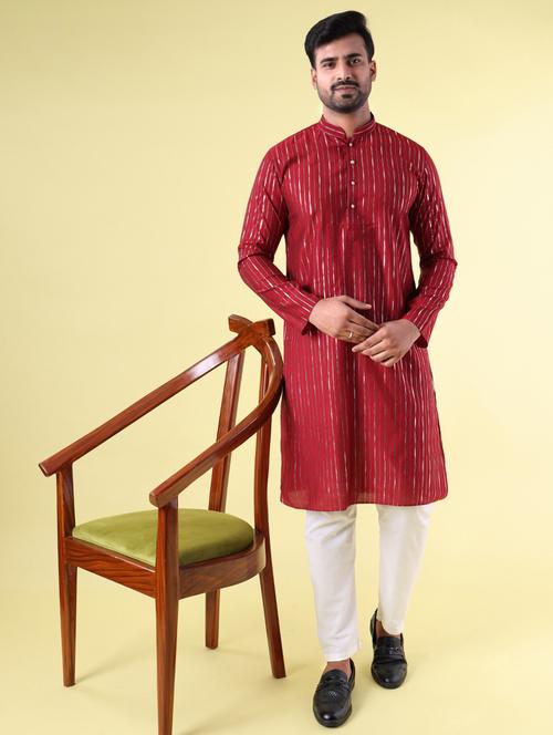 men mandarin neck kurta pyjama ethnic wear set - 22062011 - Very Small Image - 1