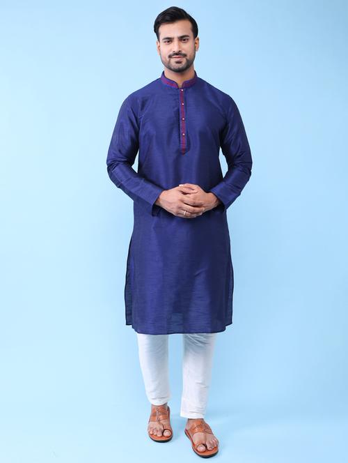 men mandarin neck kurta pyjama ethnic wear set - 22062019 - Very Small Image - 1