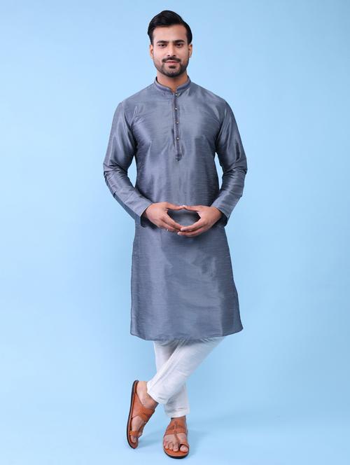 men mandarin neck kurta pyjama ethnic wear set - 22062021 - Very Small Image - 1